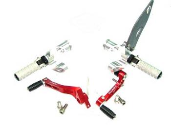 ADJUSTABLE REARSETS DUCABIKE SP  RED / SILVER for Ducati 848 1098 STREETFIGHTER