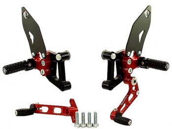 ADJUSTABLE REARSETS DUCABIKE SP BLACK / RED for Ducati 749 999