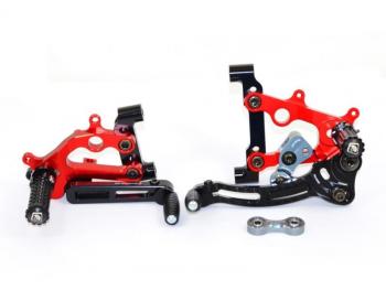 GP ADJUSTABLE REARSETS DUCABIKE  RED DUCATI PANIGALE 899 - 1199 - 959- 1299