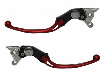 FLIP-UP BRAKE AND CLUTCH LEVER RED KIT RACING ACCOSSATO - LV008R/LV009R