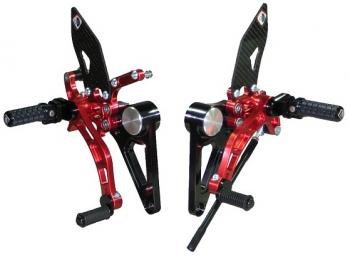 ADJUSTABLE REARSETS DUCABIKE SP BLACK / RED for Ducati Monster S2R S4R S4RS