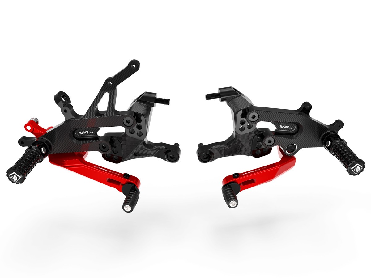 "SBK" ADJUSTABLE REARSETS DUCABIKE  RED DUCATI PANIGALE V4