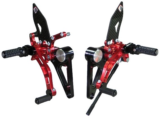 ADJUSTABLE REARSETS DUCABIKE SP RED / BLACK - DUCATI MONSTER S2R - S4R - S4RS