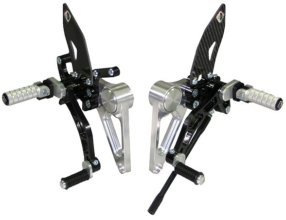 ADJUSTABLE REARSETS DUCABIKE SP BLACK / SILVER - DUCATI MONSTER S2R - S4R - S4RS