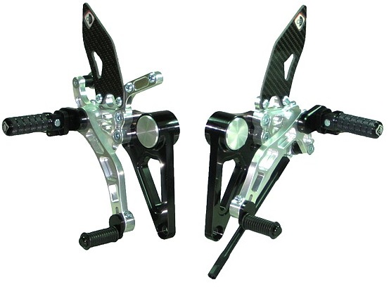 ADJUSTABLE REARSETS DUCABIKE SP SILVER / BLACK - DUCATI MONSTER S2R - S4R - S4RS