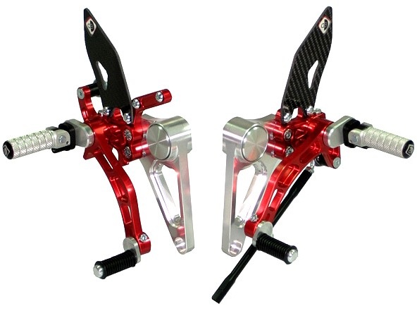 ADJUSTABLE REARSETS DUCABIKE SP RED / SILVER -  DUCATI MONSTER S2R - S4R - S4RS